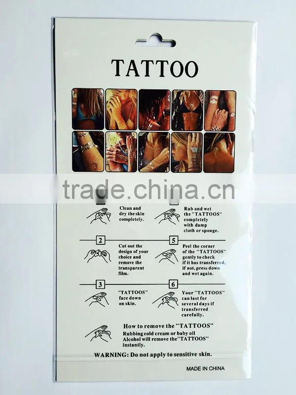 metallic flash tattoos gold silver jewelry waterproof body temporary tattoo sticker