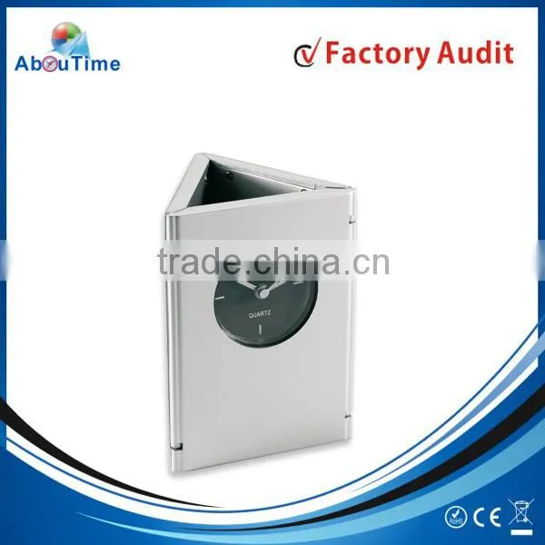 Nice square shape crystal table clock wholesale with logo
