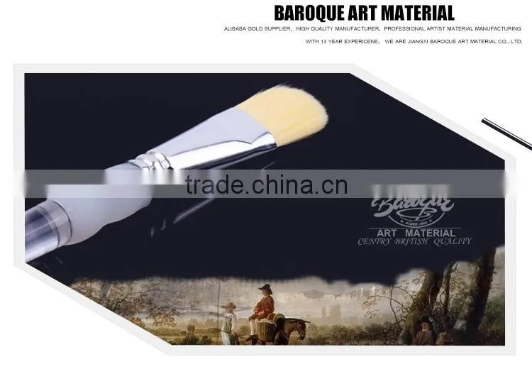 Wholesale Price Professional Acrylic Handle Natural Filbret Bristle Hair Oil Painting Brush Art Paint Brushes Set 5 Piece
