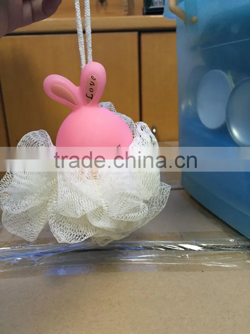 Rabbit Bath Sponge,Animal Bath Toys,Rabbit Head Sponge Lily