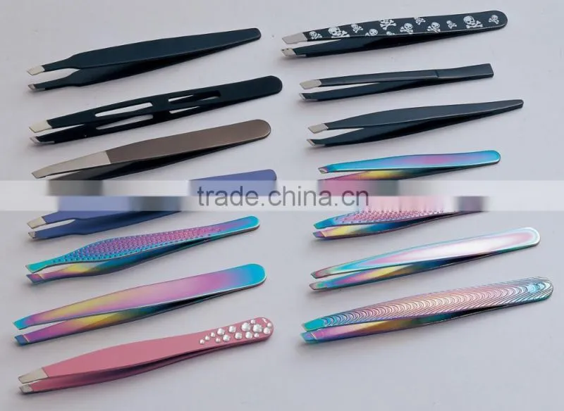 New Arrival Titanium Plating Eyebrow Tweezer/Stainless Steel Tweezers