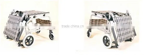 Rehabilitation Therapy Supplies portable manual aluminum wheelchair outdoor tartan transit wheelchair