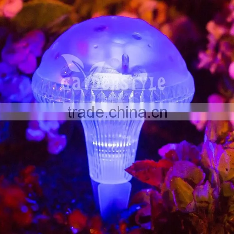 lamps design transparent Mushroom fancy design, Rechargeable solar power lamps, plastic landscape lamps