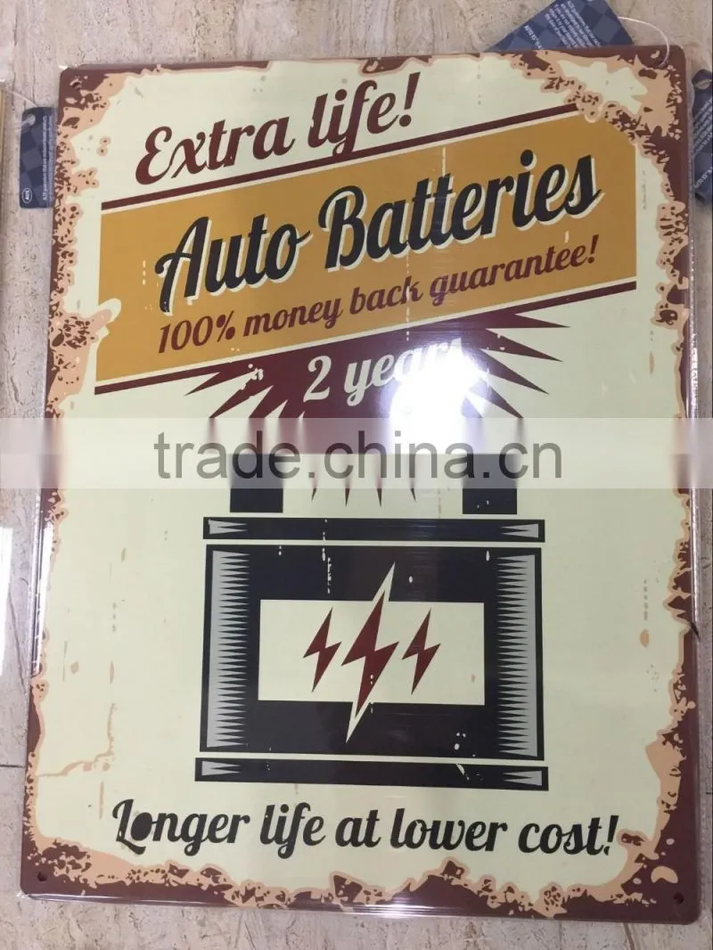 2016 Europe custom printing retro tin sign