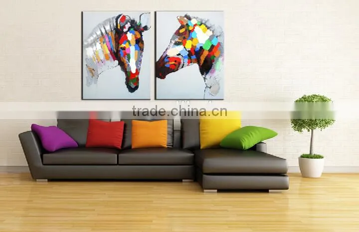 handpainted abstract horse head painting on canvas