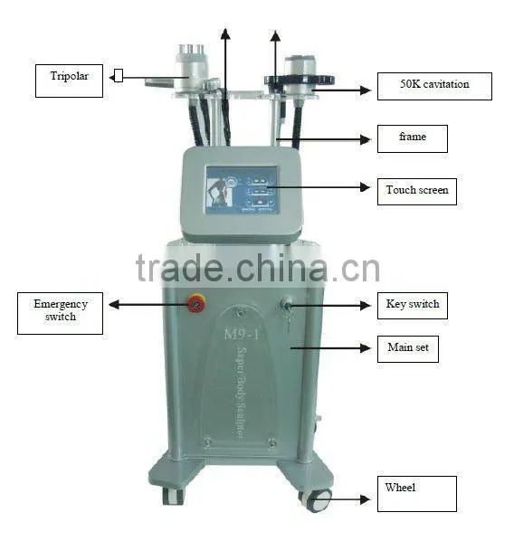 High quality body strong energy ultrasonic cavitation machine with 50khz cavitation bio light,280kpa vacuum