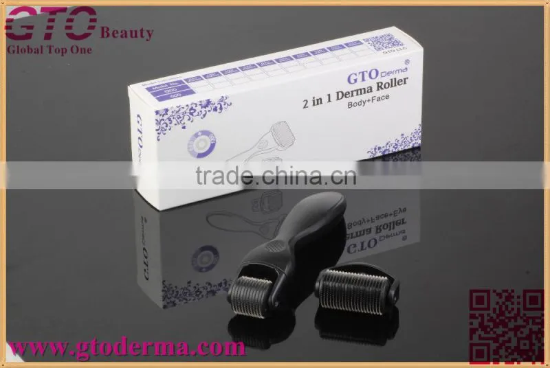 2 in1 derma roller dermaroller 600/1200 needles with 2 replaceable roller