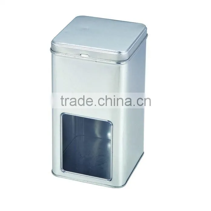 special window tin box/rectangular window tin box