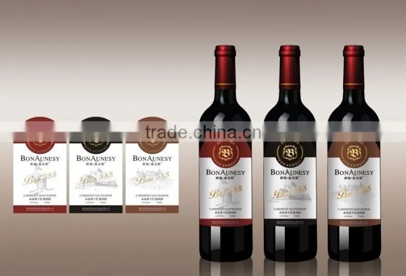 Hologram adhesive wine sticker / metal wine label
