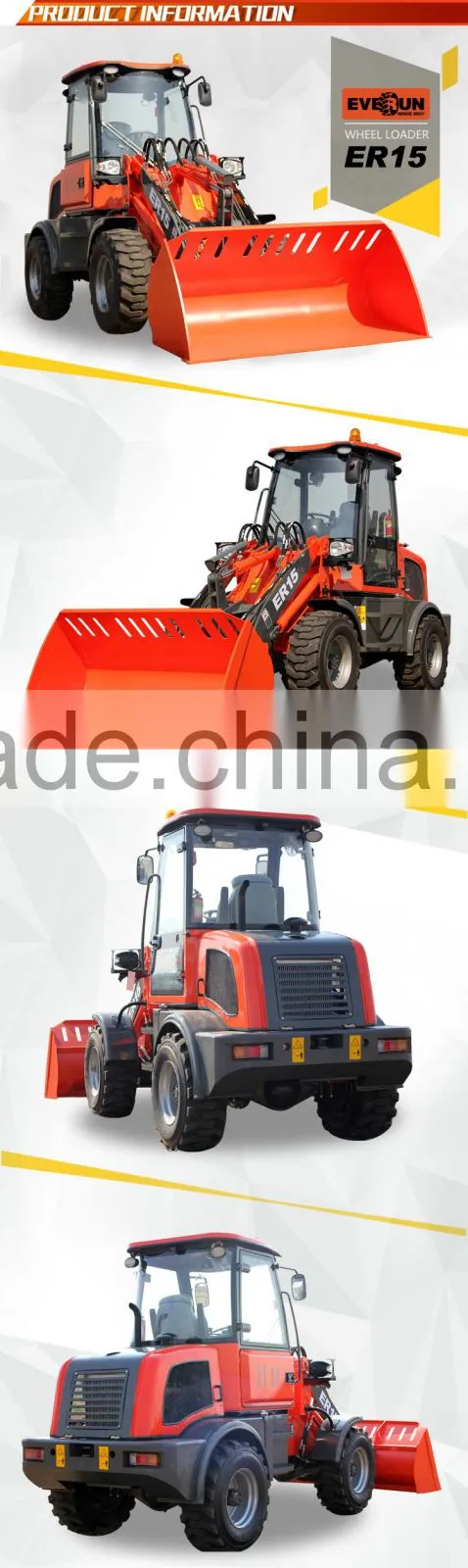 2016 New ER15 Compact Wheel Loader With EuroIII Engine