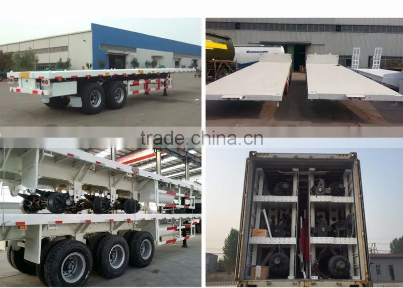 Inexpensive 20ft 40ft flat bed semi-trailer high quality semi tractor trailer