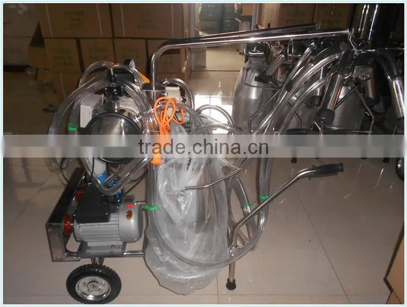 Cow Milking Machine with Double Milk Bucket