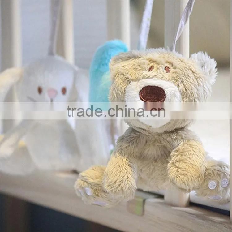 Best Christmas gift soft baby crib bed cot hanging plush musical rattle toy