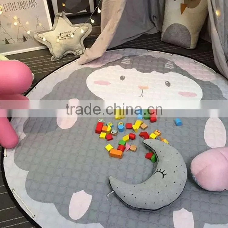 Promotional gift Portable Baby Kids children cotton Gym Play Mat Soft Cotton Toys Storage Bag
