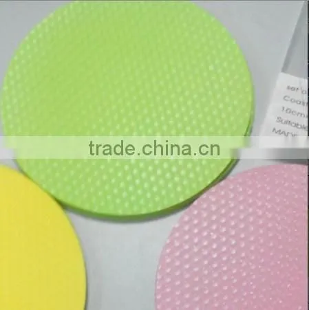 China products rounded 11 cm non-toxic material plastic kitchen accessories for sale eva black plastic coaster