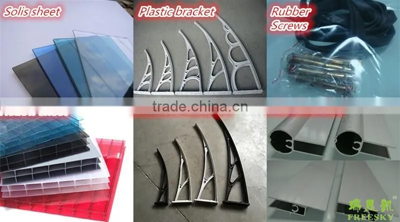 DIY economic Polycarbonate window awning for balcony patio and awning parts