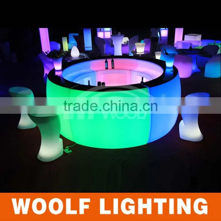 2014 NEW DESIGN LED furniture 16 colors changing outdoor led ktv bar corner table