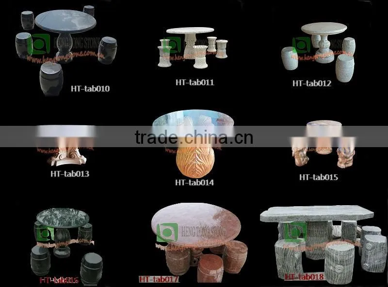 Outdoor Decorative Marble Stone Table and Benches