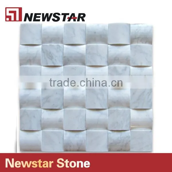 Newstar Natural White Carrara 3D Cambered Wall Decoration Mosaic