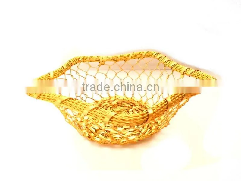 Kitchen Table Hand Woven Metal Bread Fruit Basket