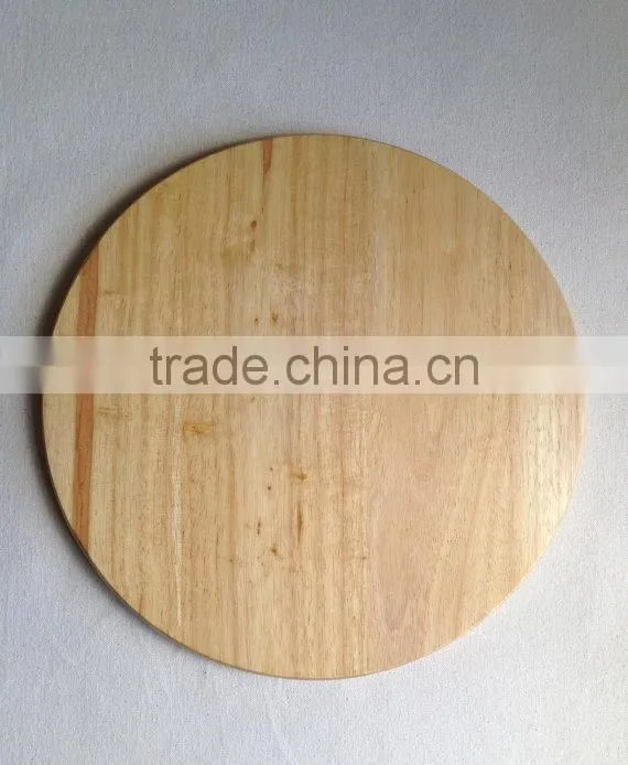 Round Shape Wooden Tray Wooden Fruit Plate Food Safe Varnish Rubber Wood Tray