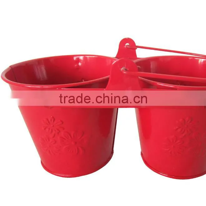 Wholesale metal hanging flower arrangements double flower pot