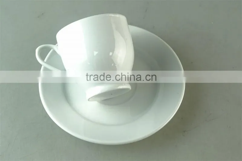 wholesale white 200ml ceramic porcelain coffee cup and saucer