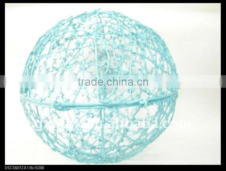 Blue iron decorative with mix pearl hand exercise ball