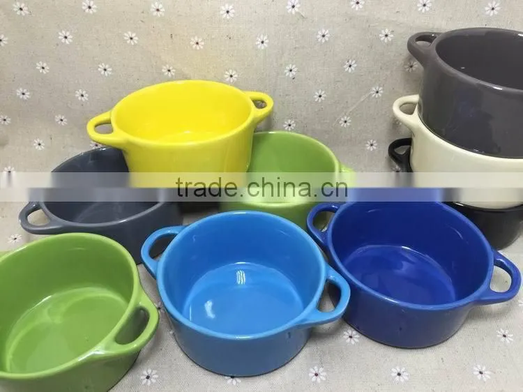 Stocked ceramic Soup pot Milk Pot bakeware bowl with handle