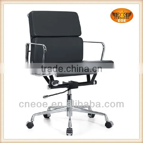 Aluminum frame soft pad leather office chair