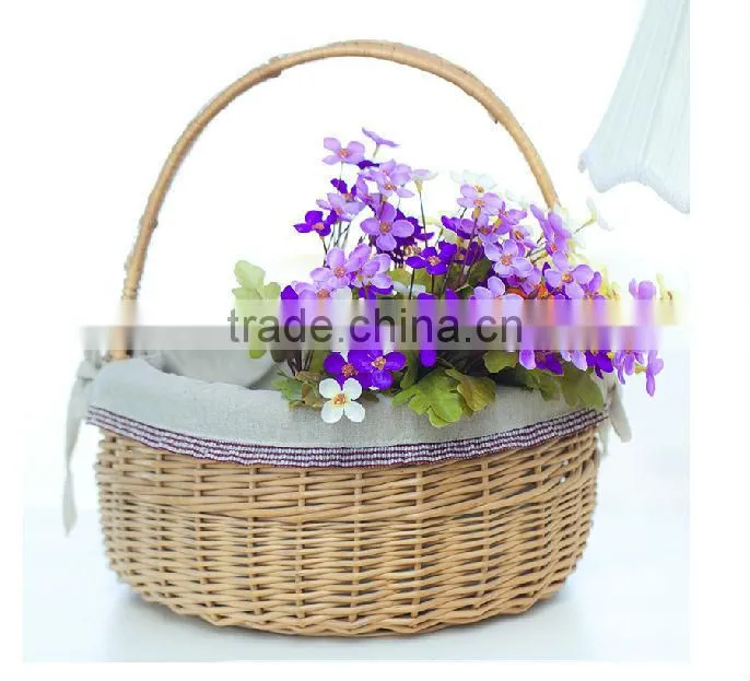 white wicker basket with handle Wicker basket of eggs