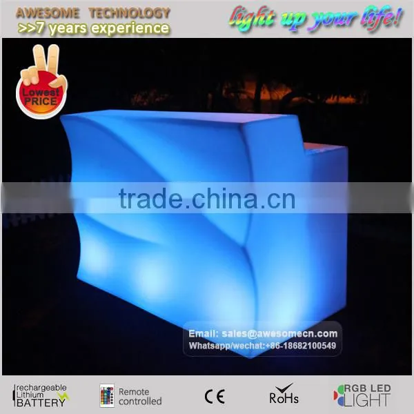 plastic material colourful LED furniture for nightclub / nightclue brothel furniture with led lights