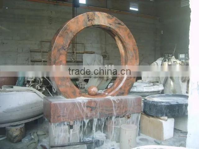Outdoor stone ball water fountain