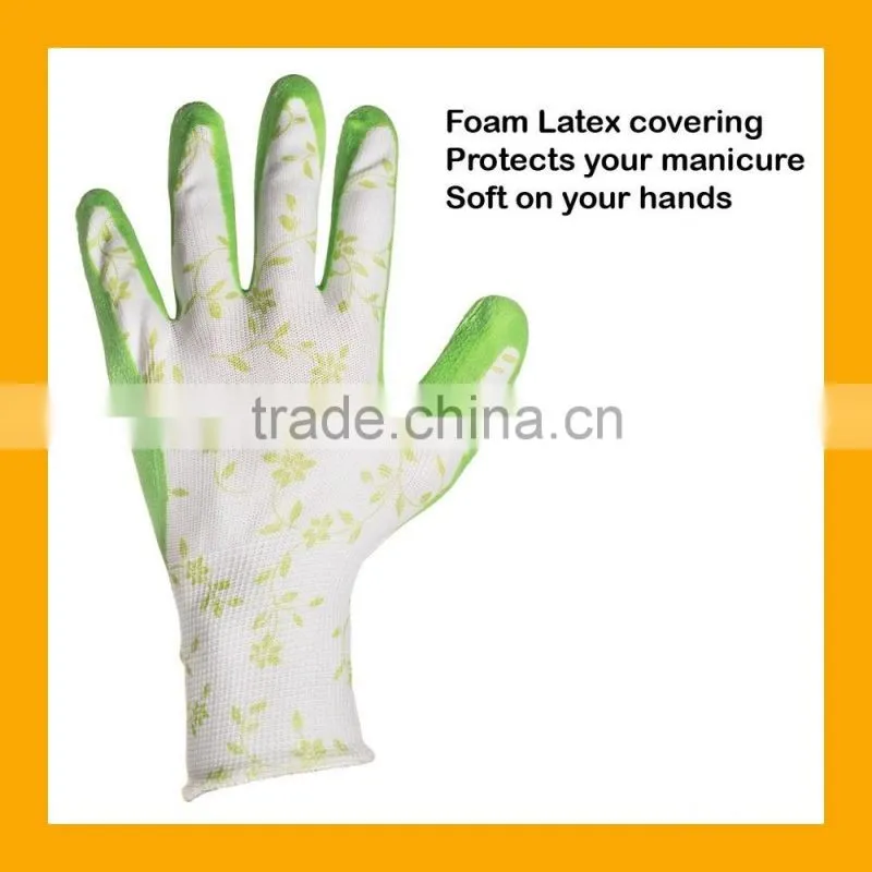 Light Weight Super Comfortable Soft Women Gardening Gloves Foam Latex Glove