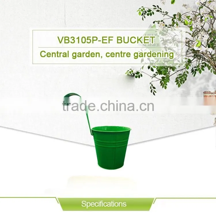 Metal Wall Buckets Planter Home Decor Flower Pot Hook Bright color Balcony Hanging Metal Hook Flower Pot