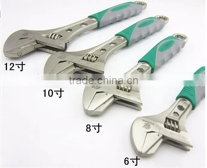 BERRYLION 250mm adjustable monkey screw wrench with rubber handle design