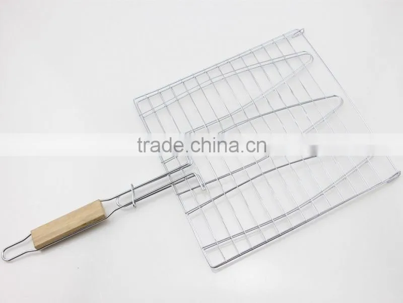 Outdoor Barbecue Wooden Handle Grill Net