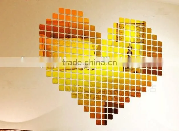 Collocation photo wall stickers,DIY golden mosaic 3d wallpaper for wall stickers