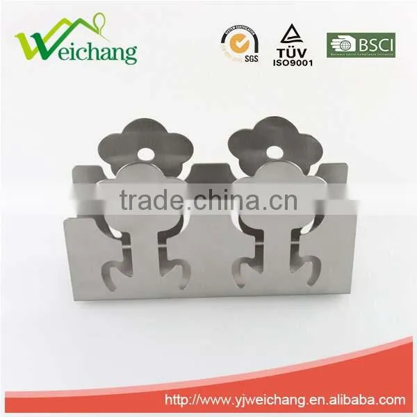 WCA145 Modern Stainless Steel Cut-Out Cutlery Design Refillable Tabletop Paper Napkin Holder