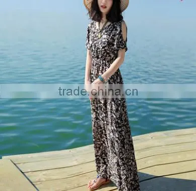 2016 New Latest Summer Women Slim Plus Size Long Bohemia Beach Dress