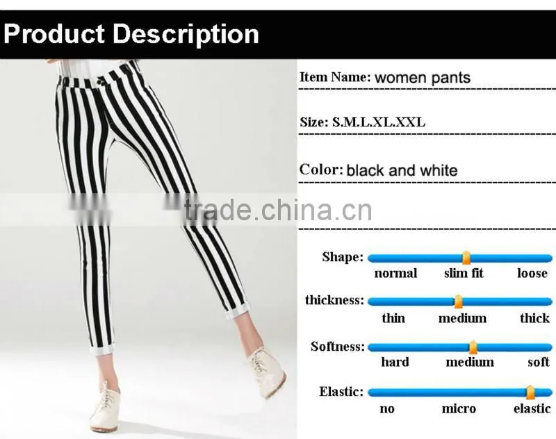 women striped pants fashion women skinny pants black white