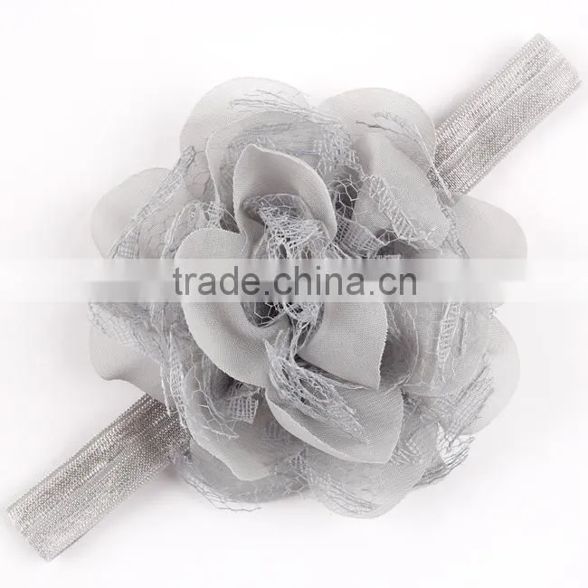 YA-04 2015 sales hot lace chiffon flower children's hair band