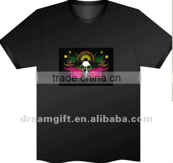 2012 LED flashing T-Shirt Sound Activated Light Up Down Music Party Equalizer