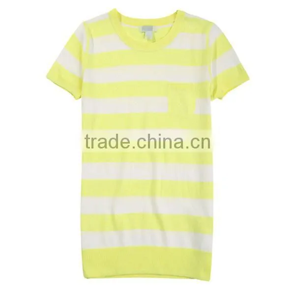 2014 New fashion stripes cable needle loose sweater