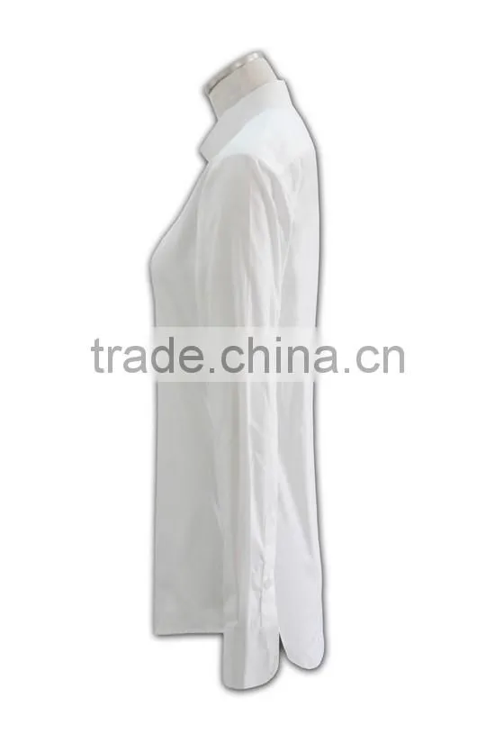 Custom Plus Size Shirt Womens Long Sleeve Shirt Office workwear white Blank bloue shirt
