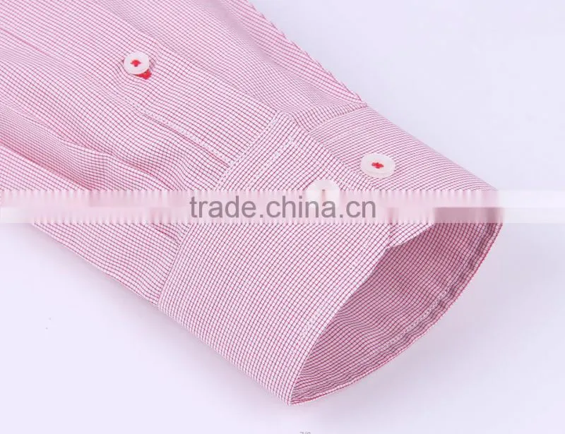 2017 small checks men's long sleeve button-down collar casual shirt