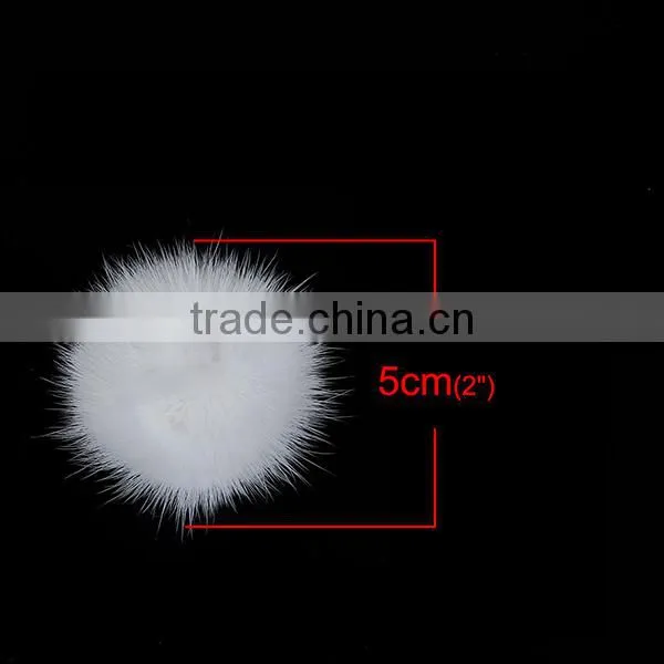 Wholesale Wedding Decoration White 50mm Sable Fur Pom Pom Balls