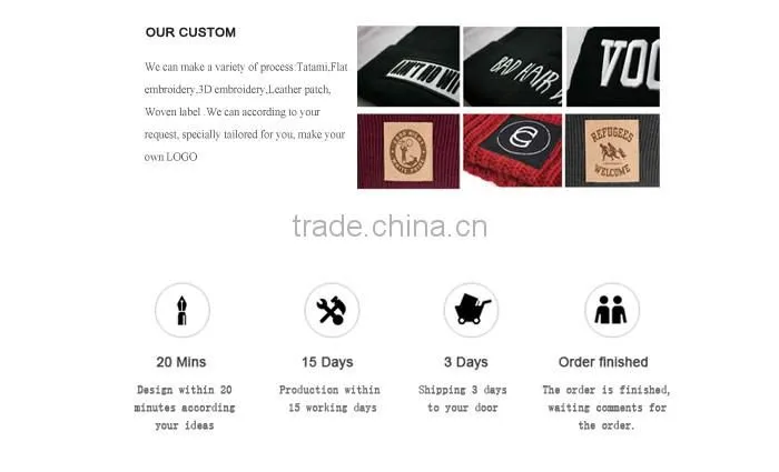 High quality custom knitted beanie with a woven label