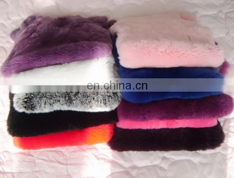 Factory wholesale raw or dyed color real rex rabbit fur pelts