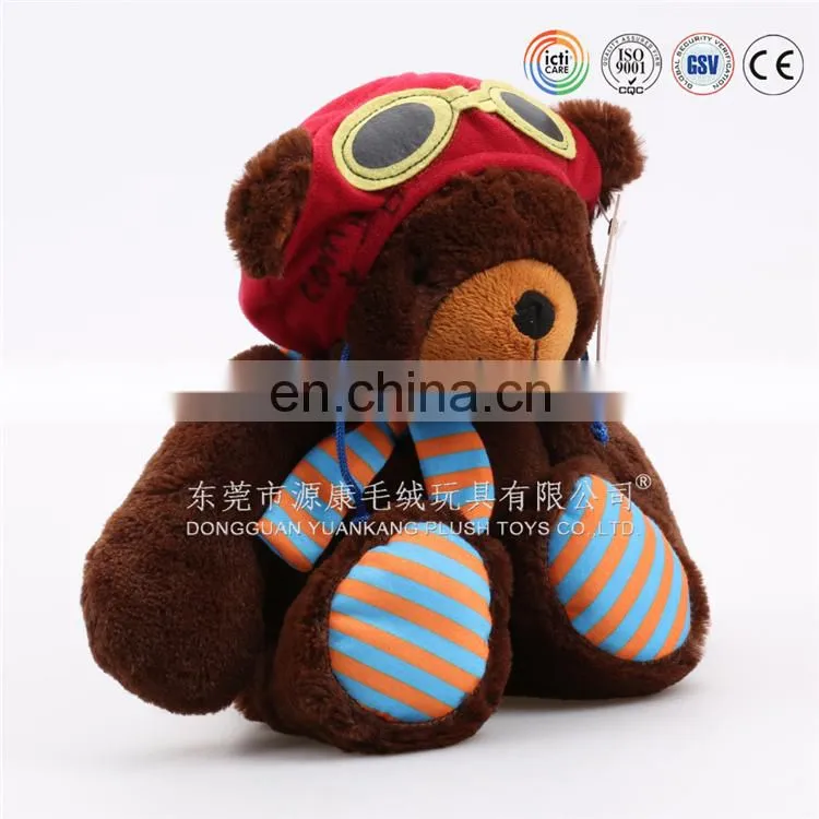 Personalized plush pilot teddy bear stuffed toy